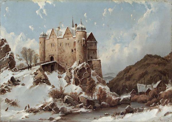 Karl Julius von Leypold Burgberg im Schnee